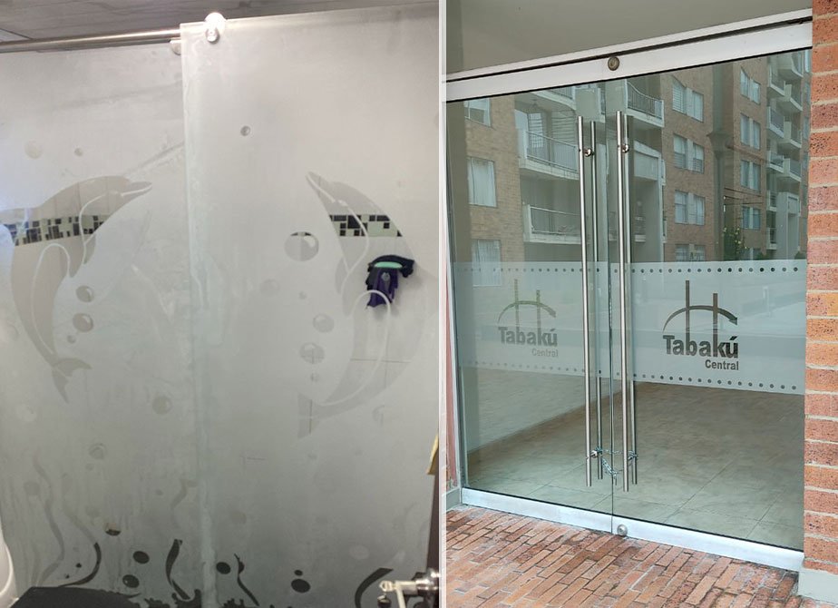 Vidrio Sandblasting y Esmerilado